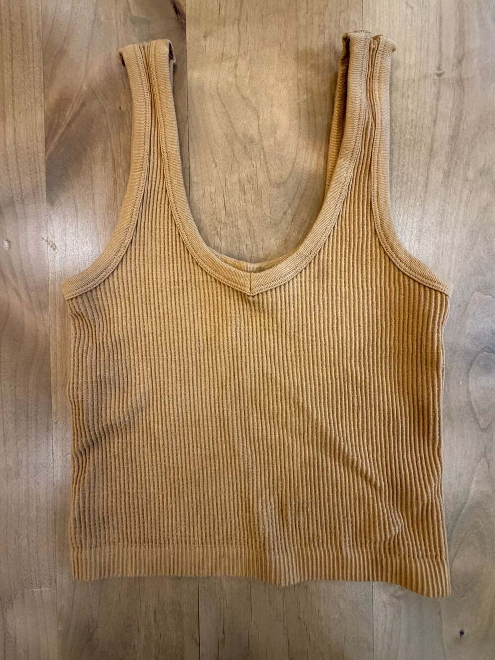 Rue21 Ribbed Tank Top Size L/G Camel Brown Crop Top